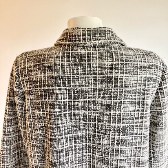 Emily Daniels Black White 44% Cotton 42% Polyester Zipper Closure Jacket size M - Picture 6 of 13